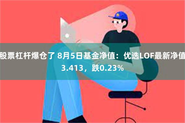 股票杠杆爆仓了 8月5日基金净值：优选LOF最新净值3.413，跌0.23%