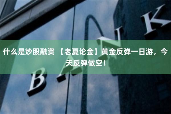 什么是炒股融资 【老夏论金】黄金反弹一日游，今天反弹做空！