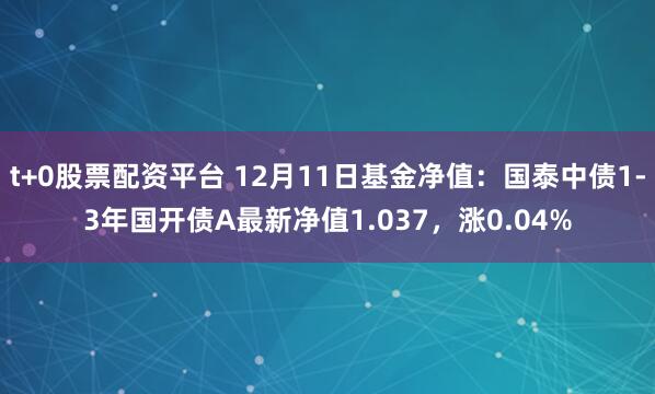 t+0股票配资平台 12月11日基金净值：国泰中债1-3年国开债A最新净值1.037，涨0.04%