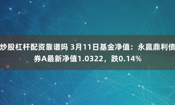 炒股杠杆配资靠谱吗 3月11日基金净值：永赢鼎利债券A最新净值1.0322，跌0.14%