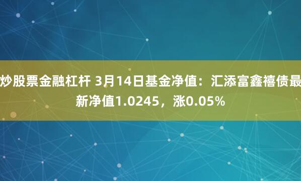 炒股票金融杠杆 3月14日基金净值：汇添富鑫禧债最新净值1.0245，涨0.05%